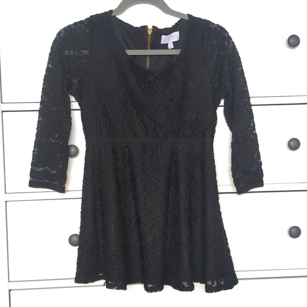 Sz S Jessica Simpson Black Lace Maternity Top